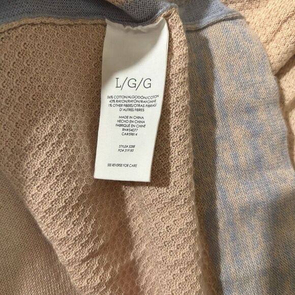 CAbi Cardigan Womens Large Lucy Salmon Periwinkle Button Sweater Cotton Blend - Picture 7 of 8